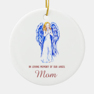 I Loving Memory of Mamma Personlig Angel Julgransprydnad Keramik