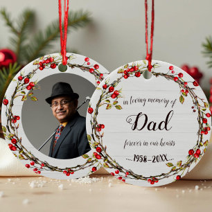I Loving Memory of Pappa Rustik krans Memorial Julgransprydnad Keramik