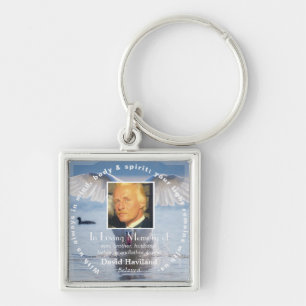 I Loving Memory of Photo Keychain HAMbyWG Fyrkantig Silverfärgad Nyckelring