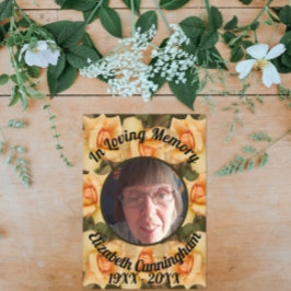 I Loving Memory Orange Ro Borzed Photo Dikt Inbjudningar