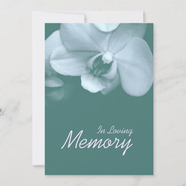 I Loving Memory Orchid 5 Funeral Notice Inbjudningar (Framsida)