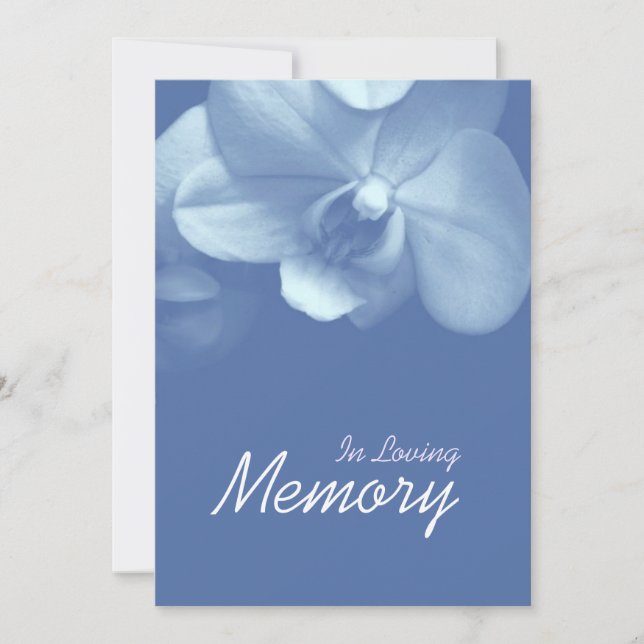 I Loving Memory Orchid 7 Funeral Notice Inbjudningar (Framsida)