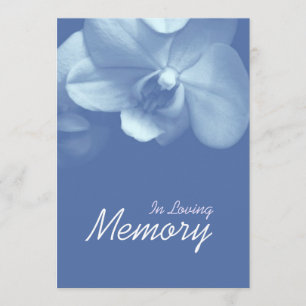 I Loving Memory Orchid 7 Funeral Notice Inbjudningar