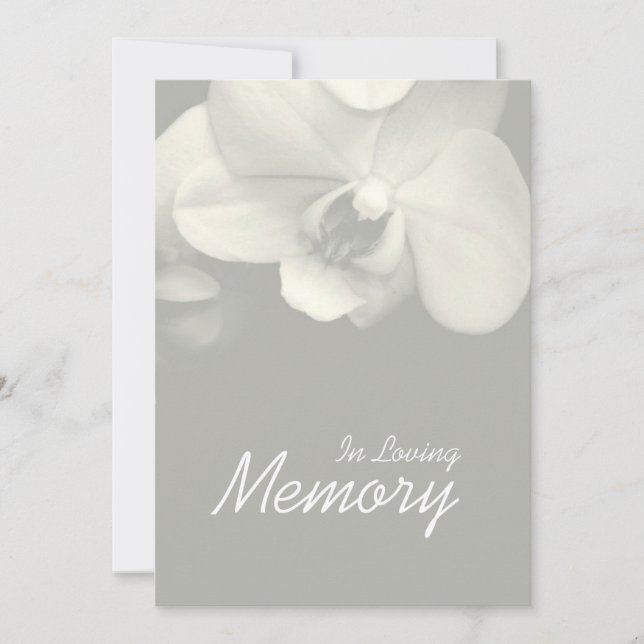 I Loving Memory Orchid 9 Funeral Notice Inbjudningar (Framsida)