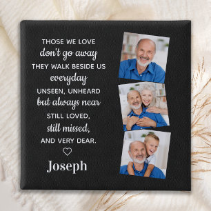 I Loving Memory Personlig 3 Photo Memorial Knapp