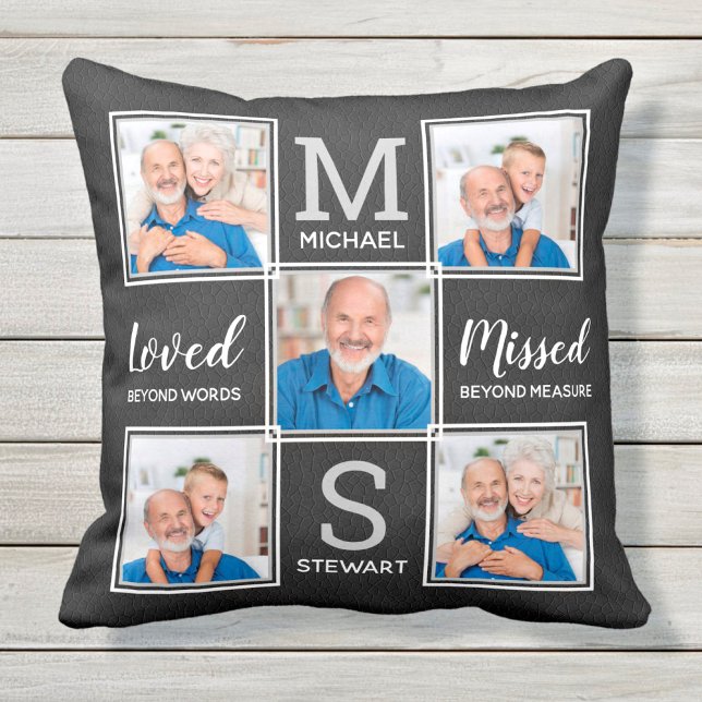 I Loving Memory Personlig 5 Photo Memorial Kudde (Skapare uppladdad)