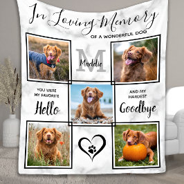 I Loving Memory Pet Memorial Photo Collage Ull Fleecefilt