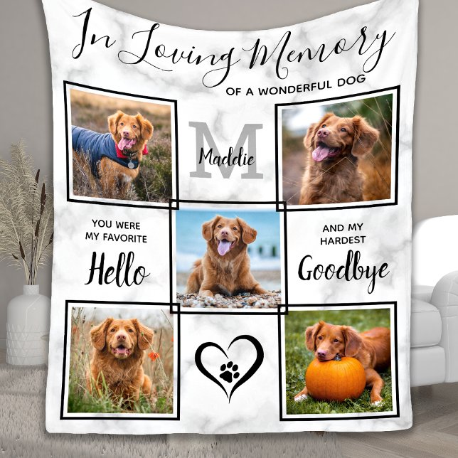 I Loving Memory Pet Memorial Photo Collage Ull Fleecefilt (Skapare uppladdad)