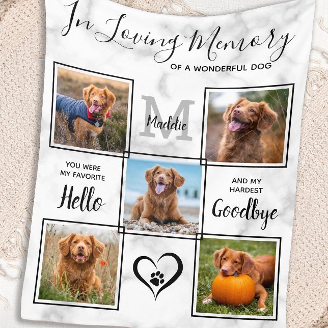 I Loving Memory Pet Memorial Unik Photo Collage Fleecefilt (Skapare uppladdad)