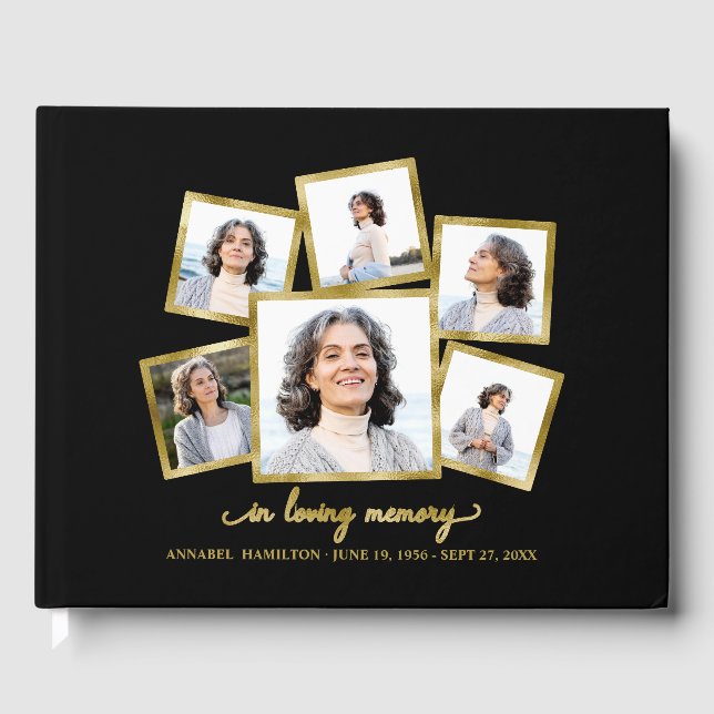 I Loving Memory Photo Collage Memorial eller Funer Gästböcker (Framsida)