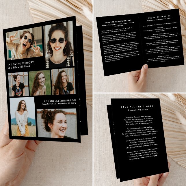 I Loving Memory Photo Collage Memorial/Funeral Program (Skapare uppladdad)