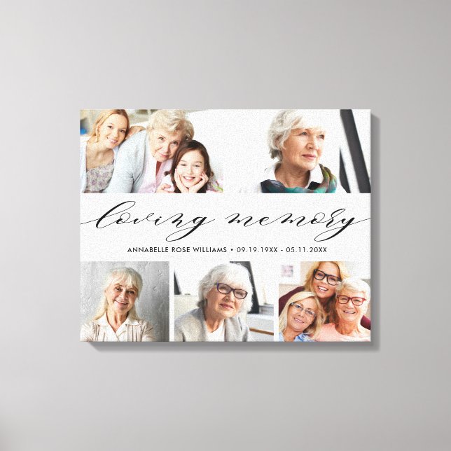 I Loving Memory Photo Collage Memorial Keepsak Canvastryck (Framsida)
