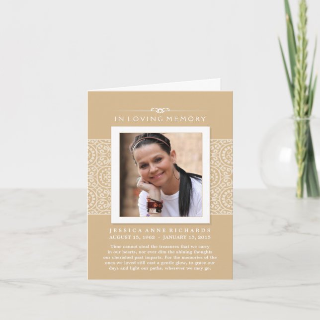 I Loving Memory Photo Elegant Guld - tackkort (Framsida)