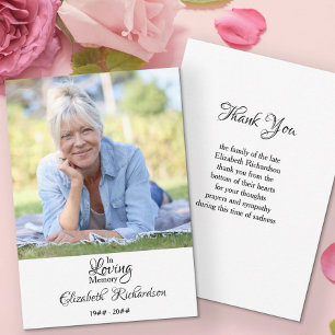 I Loving Memory Photo Elegant Script Funeral Tack Kort