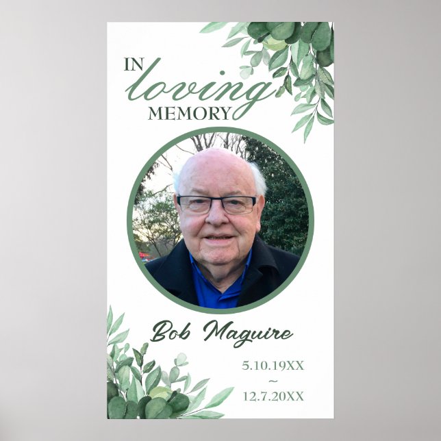 I Loving Memory Photo Funeral Card Poster (Framsidan)