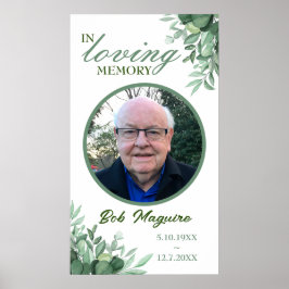 I Loving Memory Photo Funeral Card Poster