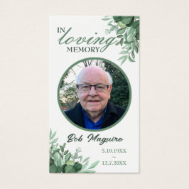 I Loving Memory Photo Funeral Card Visitkort