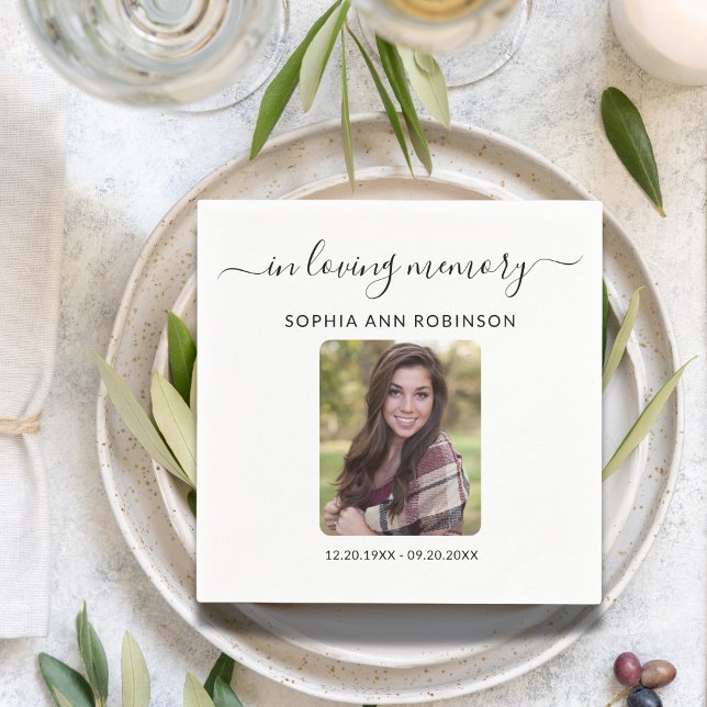 I Loving Memory Photo Funeral Memorial Pappersservett (Skapare uppladdad)