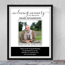 I Loving Memory Photo Funeral Memorial Poster