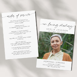 I Loving Memory Photo Funeral Order of Service Program