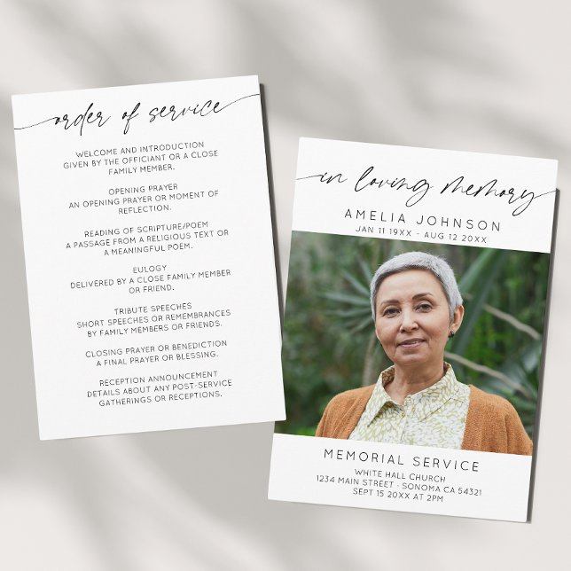 I Loving Memory Photo Funeral Order of Service Program (Skapare uppladdad)