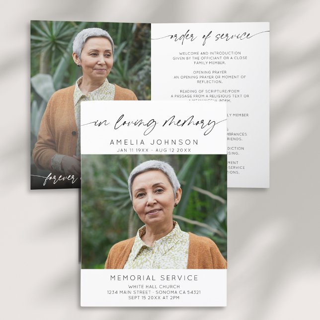 I Loving Memory Photo Funeral Order of Service Program (Skapare uppladdad)