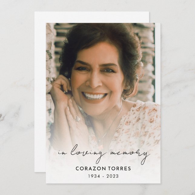 I Loving Memory Photo Funeral Order of Service Program (Fram/baksida)