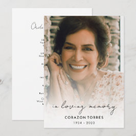 I Loving Memory Photo Funeral Order of Service Program
