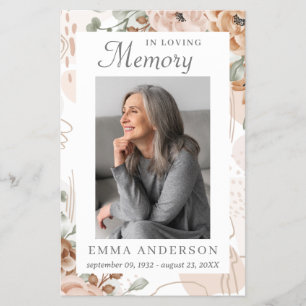 I Loving Memory Photo Funeral Prayer Flygblad