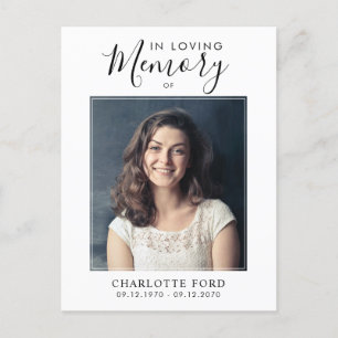 I Loving Memory Photo Funeral Service Memorial Vykort