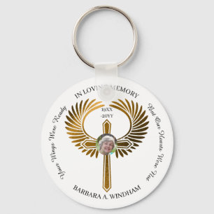 I Loving Memory Photo Keepsak Kor med Vingar Nyckelring