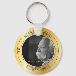 I Loving Memory Photo Memorial  Begravt Guld Nyckelring