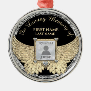 I Loving Memory Photo Memorial Diamond Titta på me Julgransprydnad Metall