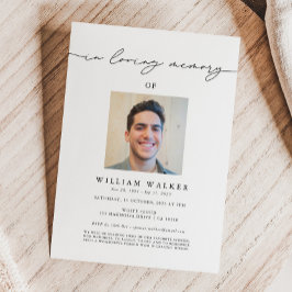 I Loving Memory Photo Memorial Service Funeral Inbjudningar