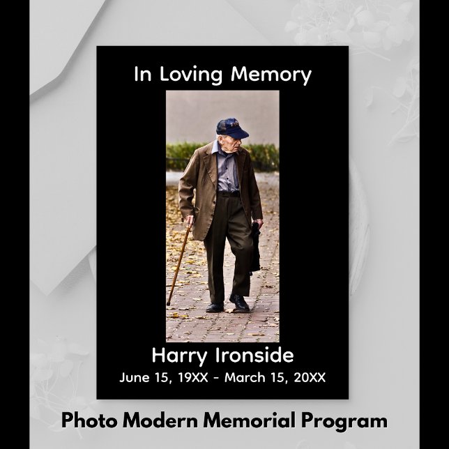 I Loving Memory Photo MODERN Memorial Program (Photo MODERN Memorial Program)