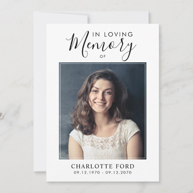 I Loving Memory Photo Order of Service Memorial Inbjudningar (Framsida)