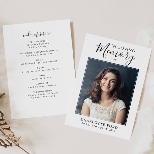 I Loving Memory Photo Order of Service Memorial Program (Skapare uppladdad)