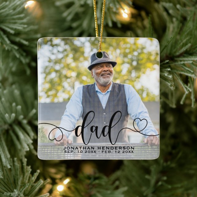 I Loving Memory Photo Pappa Ceramic Ornament (Träd)