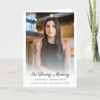 I Loving Memory Photo Simple Funeral Service Program