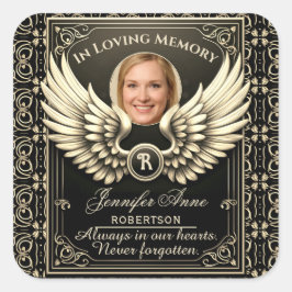 I Loving Memory Photo Template Fyrkantigt Klistermärke