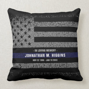 I Loving Memory Police Thin Blue Line Pillow Kudde