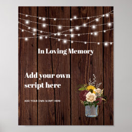 I Loving Memory Rustic Burgundy Sunblommor Poster