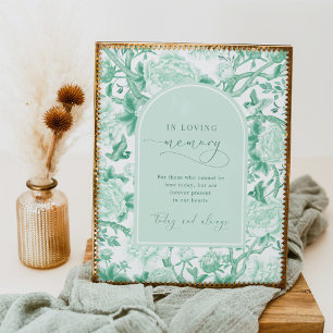 I Loving Memory Sage Chinoiserie Bröllop Sign Poster