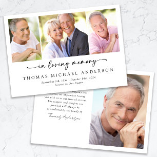 I Loving Memory Script Photo Funeral Sympathy Tack Kort