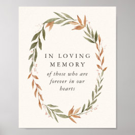 I Loving Memory Sign Elegant Fall WAN Bröllop Poster