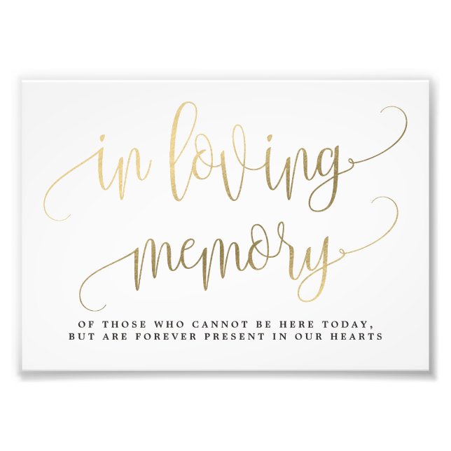 I Loving Memory Sign (LV-minnesskylt) väljer du St Fototryck (Framsidan)