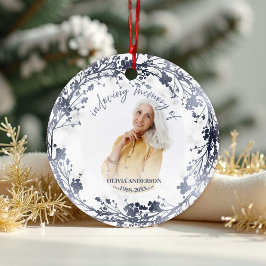 I Loving Memory Silver Foil Photo Memorial Julgransprydnad Keramik