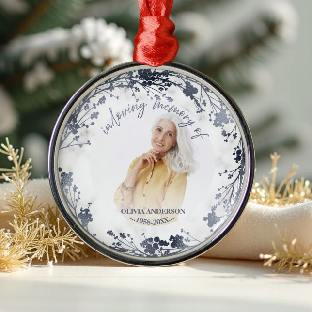 I Loving Memory Silver Foil Photo Memorial Julgransprydnad Metall (Skapare uppladdad)