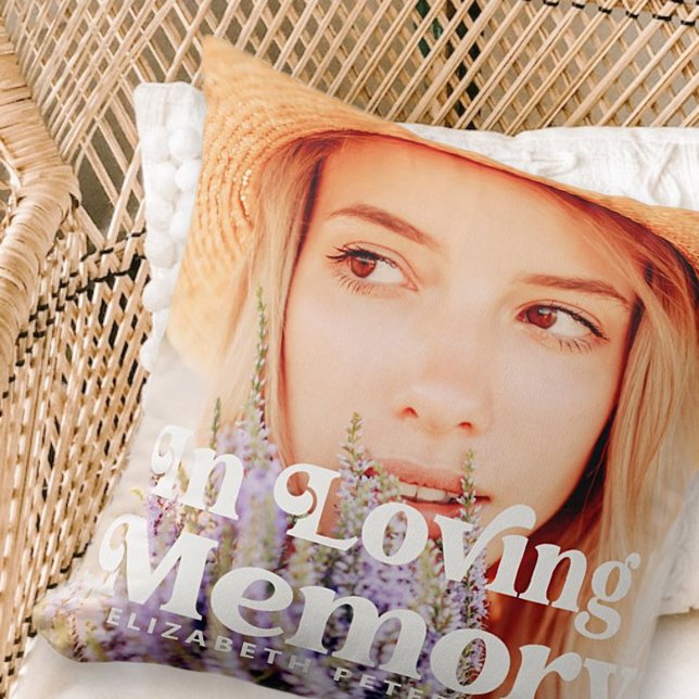 I Loving Memory Simple Anpassningsbar Photo Memori Kudde (Skapare uppladdad)