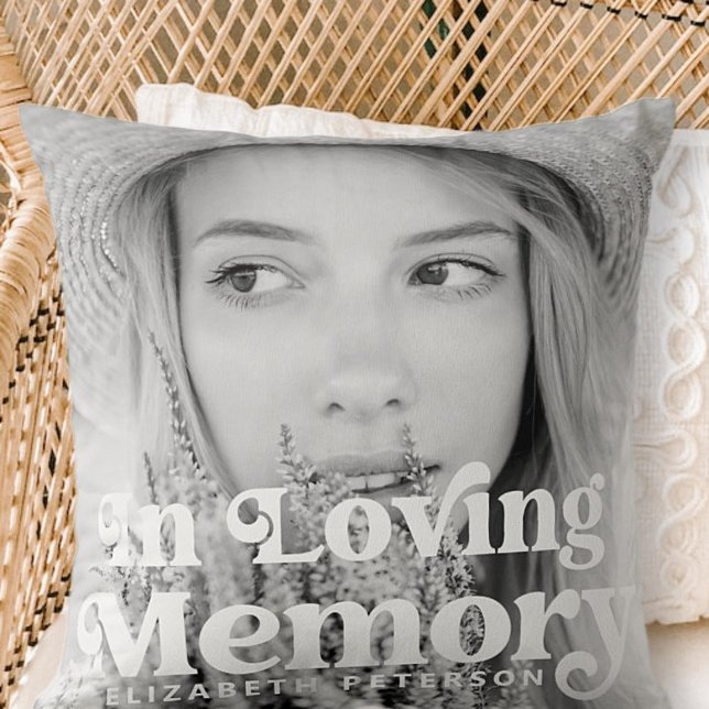 I Loving Memory Simple Anpassningsbar Photo Memori Kudde (Skapare uppladdad)